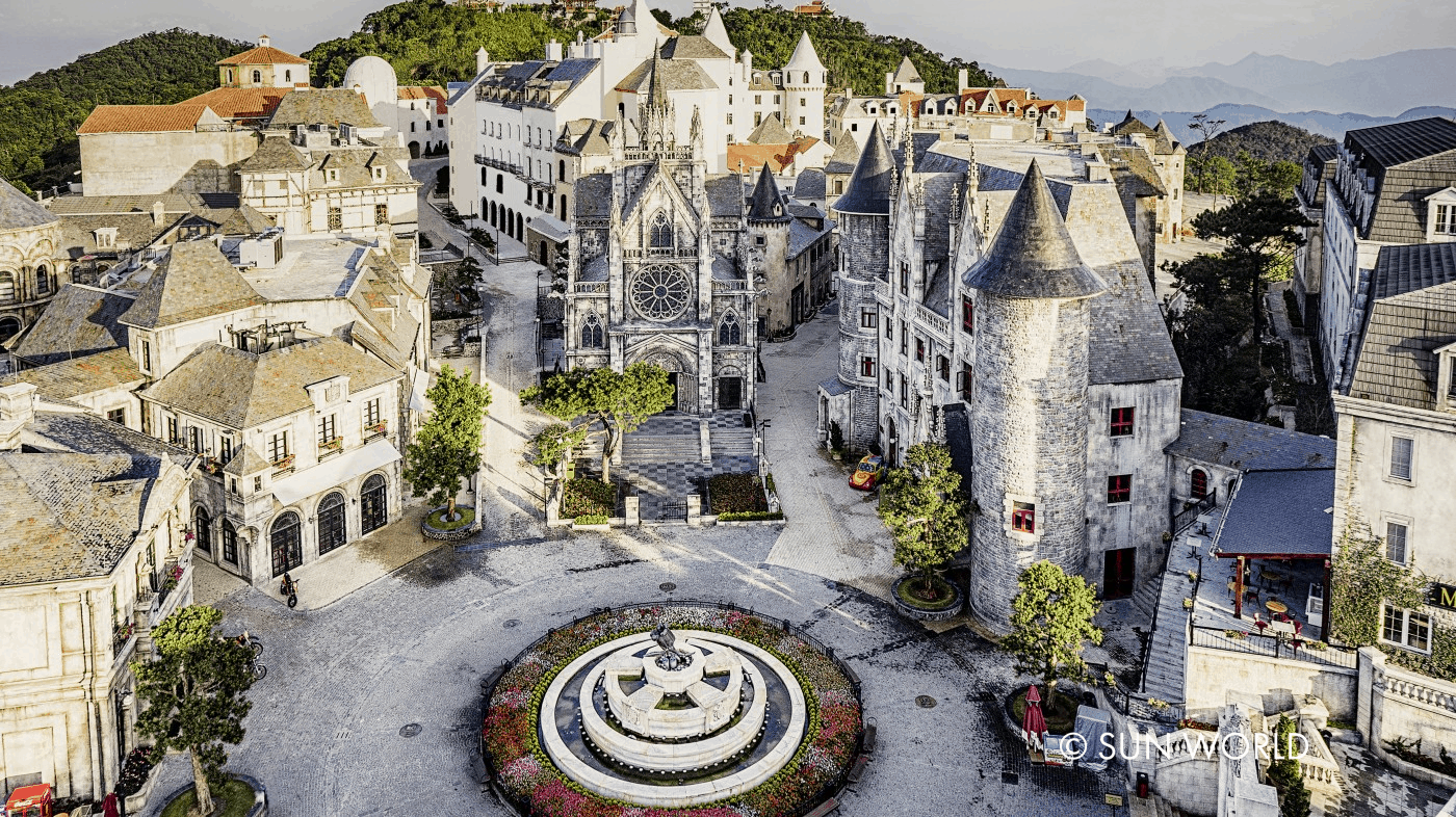 Ba Na Hills French Village is likened to a medieval European painting.